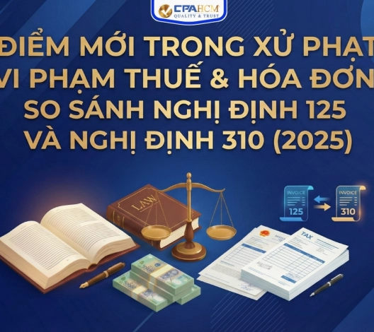 ĐIỂM MỚI TRONG XỬ PHẠT VI PHẠM THUẾ & HÓA ĐƠN: SO SÁNH NGHỊ ĐỊNH 125 VÀ NGHỊ ĐỊNH 310 (2025)
